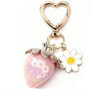 Soda Candy Strawberry Kawaii Flower Daisy Bag Charm Keychain BNWT SO
